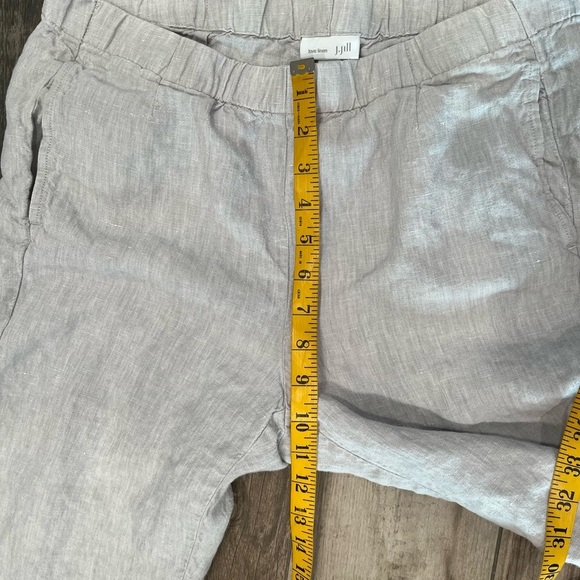 J.Jill Love Linen Capri Cropped Pants Light Gray Elastic Waist Womens Size Small - Picture 5 of 7